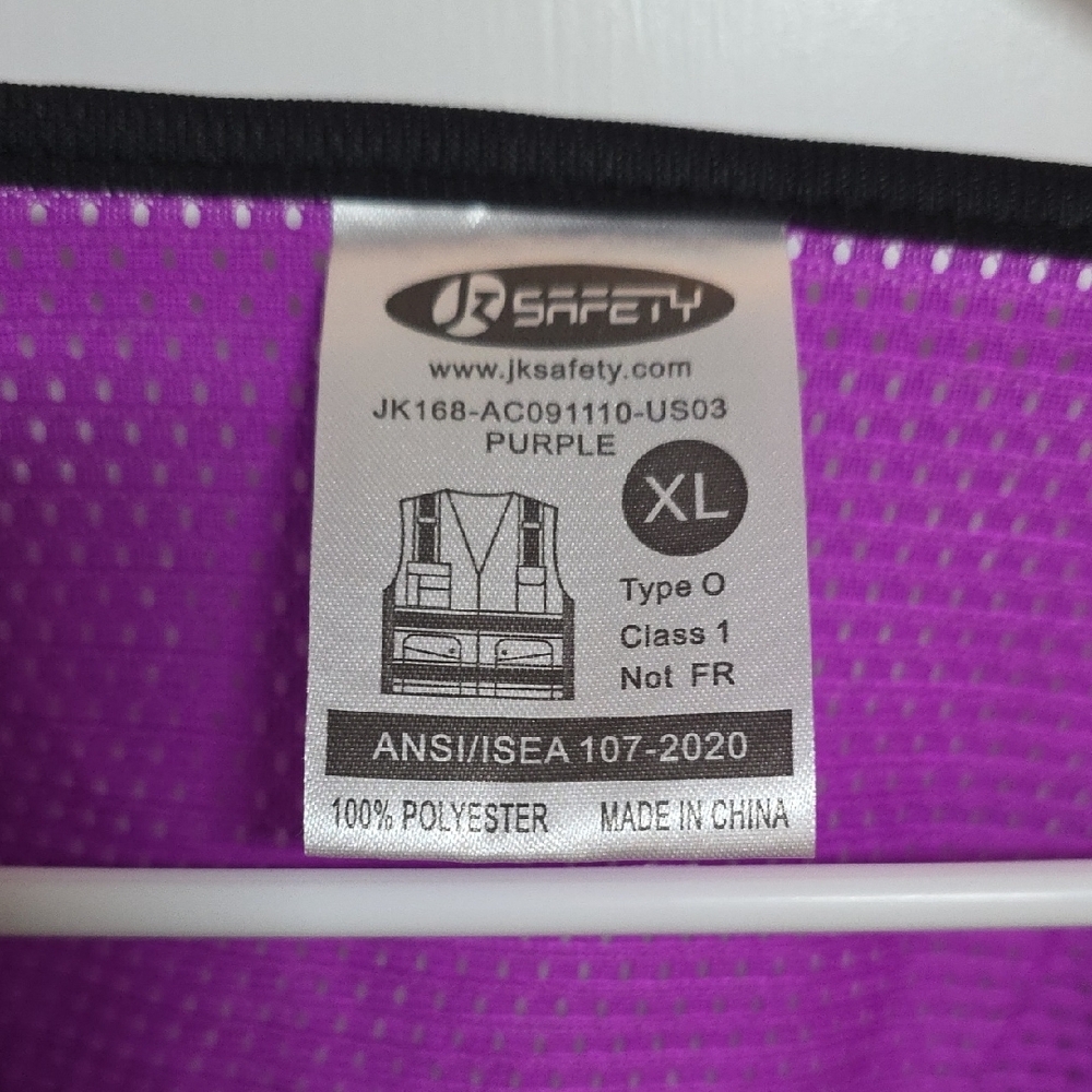 High-Visibility Reflective Vest - Purple and Yellow - Picture 3 of 4